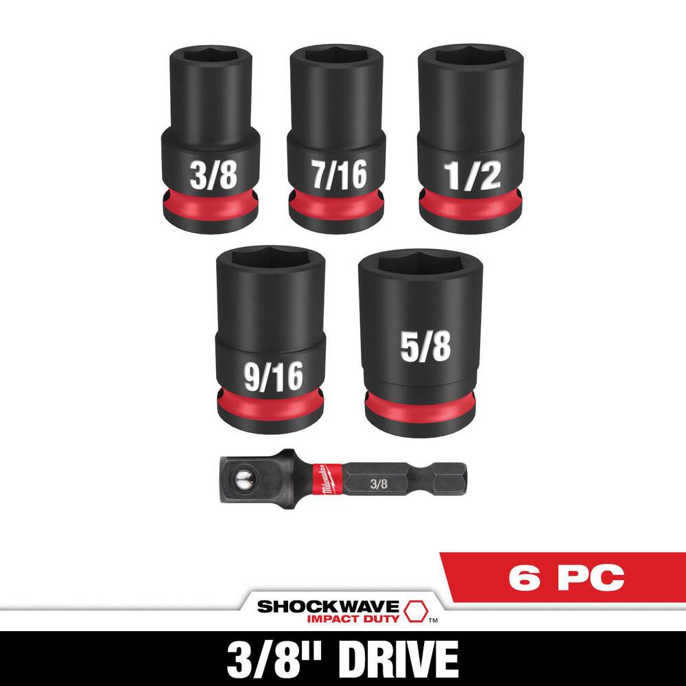 Socket Sets, Set Type: Deep, Impact, Socket Set , Measurement Type: SAE , Drive Size: 3/8 in , Minimum Size (Inch): 3/8 , Maximum Size (Inch): 5/8  MPN:49-66-7035