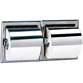 Bobrick® 600 Series Recessed Double Tissue Dispenser w/Hoods-Bright Polish - B699 B699