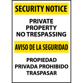Security Notice Plastic - Private Property No Trespassing Bilingual ESSN26RC