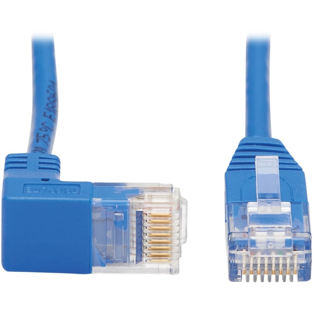 Tripp Lite Cat6 Ethernet Cable Down Right Angled Slim Molded M/M Blue 1ft, N204S01BLDN MPN:N204-S01-BL-DN