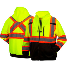 Pyramex® RCSZH33 Canadian Premium Long Sleeve Zipper Sweatshirt Class 3 5XL Hi-Vis Lime RCSZH3310X5
