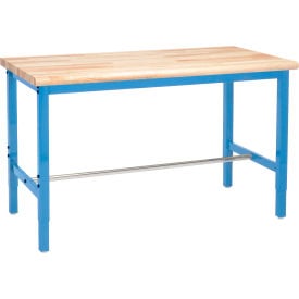 GoVets™ 48 x 36 Adjustable Height Workbench Square Tube Leg - Maple Safety Edge Blue 005BL607