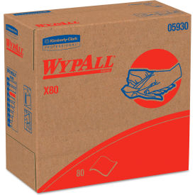 WypAll® Power Clean X80 Heavy Duty Cloths HYDROKNIT POP-UP Box Red 76/Box 5 Box/Carton 05930