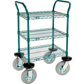 Nexel® 3 Shelf Utility Cart Poly-Green 24
