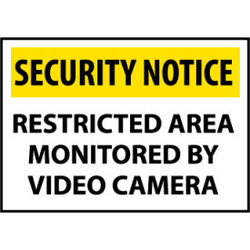 Security Notice Plastic - Restricted Area Monitored By Video Camera SN29RC