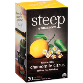 Bigelow® steep Tea Chamomile Citrus Herbal 1 oz Tea Bag 20/Box RCB17707