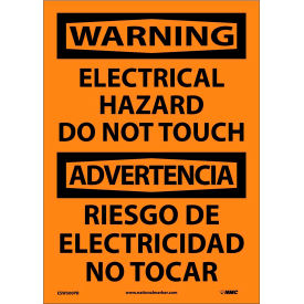 Bilingual Vinyl Sign - Warning Electrical Hazard Do Not Touch ESW500PB