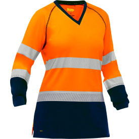 Pip Global Bisley® Women's Long Sleeve Shirt Class 3 M Hi-Vis Orange 313W6118T-ON/M