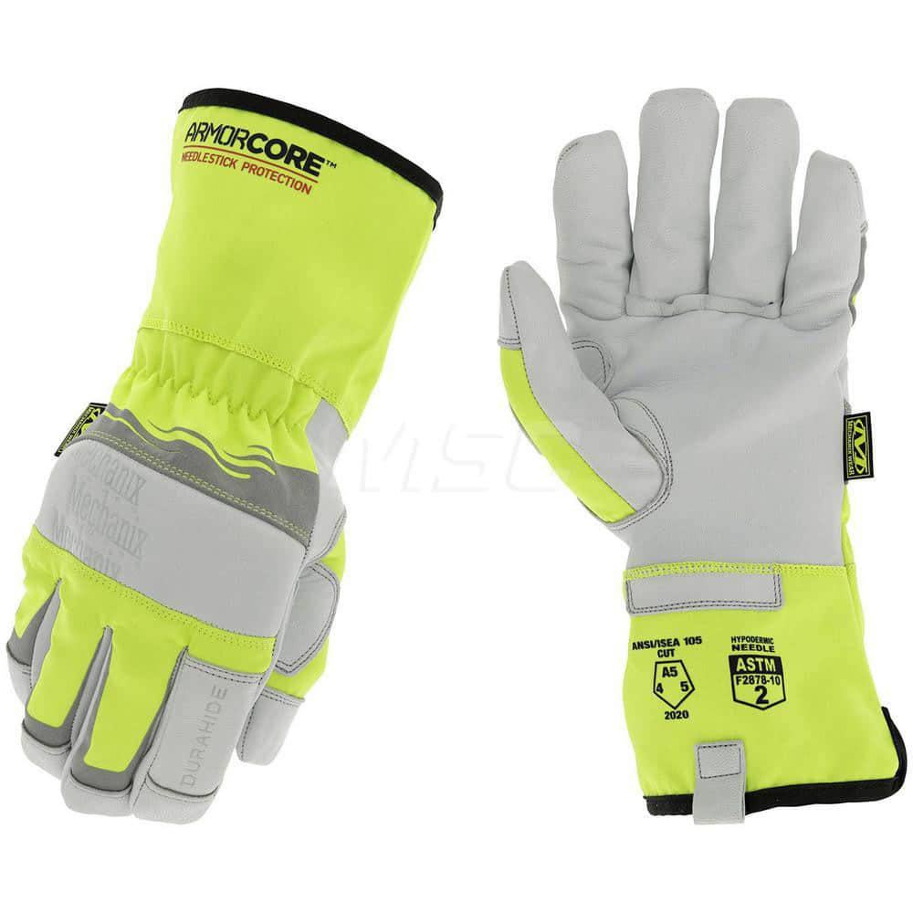 Cut & Puncture-Resistant Gloves: Large, ANSI Cut A5, ANSI Puncture 5, Cotton & Polyester Lined, Leather & Polyester MPN:NSIND-91-010