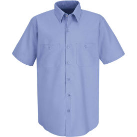 Red Kap® Men's Industrial Work Shirt Short Sleeve Light Blue S SP24 SP24LBSSS