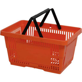 VersaCart® Plastic Shopping Basket 28 Liter w/ Nylon Handle 206-28L - Orange Pack Qty of 12 - Pkg Qty 12 206-28L-NH-ORG-12