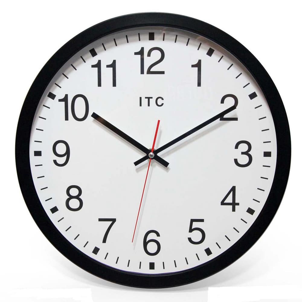 12-1/4 Inch Diameter, White Face, Dial Wall Clock MPN:90/0014-1