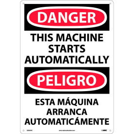 NMC™ Bilingual Plastic Sign Danger This Machine Starts Automatically 14