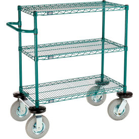 Nexel® 3 Shelf Push Cart Poly-Green36