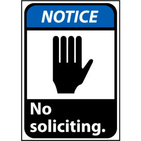 Notice Sign 14x10 Rigid Plastic - No Soliciting NGA20RB