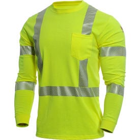 DRIFIRE® StrongKnit Hi-Vis Long Sleeve FR T-Shirt Type R Class 3 3XL Yellow DF2-AX3-793LSP-HY-3X