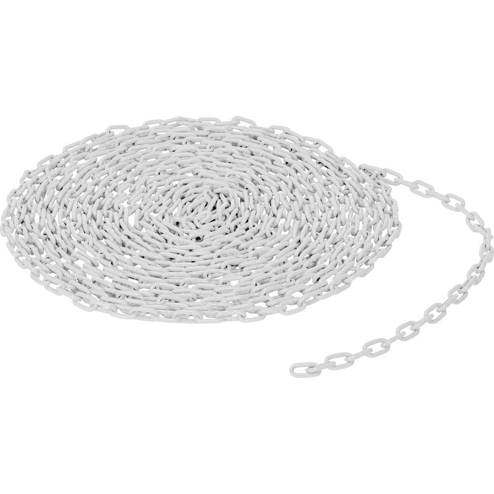 Barrier Rope & Chain; Type: Safety Chain; Snap End Material: None; Hook Fitting Material: None; Color: White; Link Type: Straight Link; Rope/ Chain Material: Steel MPN:CHAIN-316-25-WHT