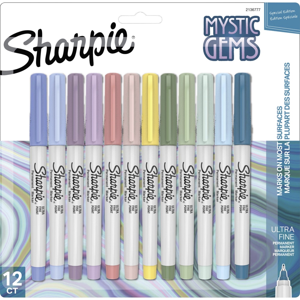 Sharpie Mystic Gems Permanent Markers, Multi Ink, 12/Pack, 2136777 MPN:2136777