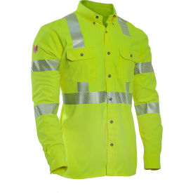 DRIFIRE® Hi-Vis Work Shirt Type R Class 3 3XL Fluorescent Yellow DF2-AX3-324LS-HY-3XL DF2-AX3-324LS-HY-3X