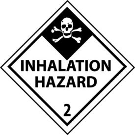 NMC™ Dot Inhalation Hazard Placard Sign Pressure Sensitive Vinyl DL105P
