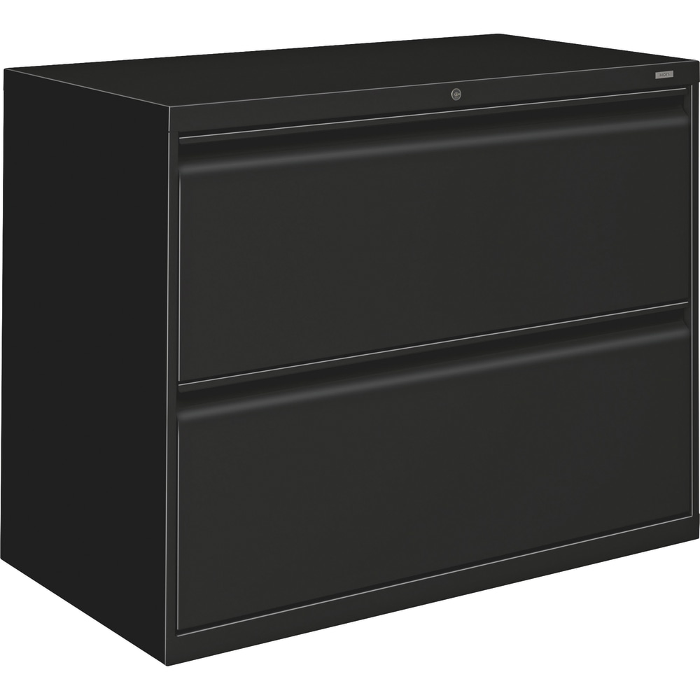HON 800 36inW x 19-1/4inD Lateral 2-Drawer File Cabinet With Lock, Black MPN:882LP
