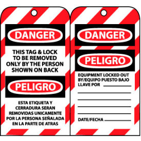 NMC™ SPLOTAG1 This Bilingual Lockout Tag & Lock To Be Removed Only By The Person Shown SPLOTAG1