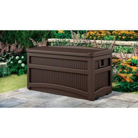 Suncast DBW7500 Outdoor Deck Box with Seat and Rollers 73 Gallon 46