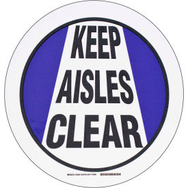 Brady® 104508 Floor Keep Aisles Clear Black/Blue/White Polyester 17