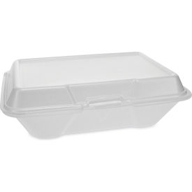 Pactiv Evergreen Foam Hinged Lid Container Single Tab Lock #205 Utility White 150/CT YTH102050001
