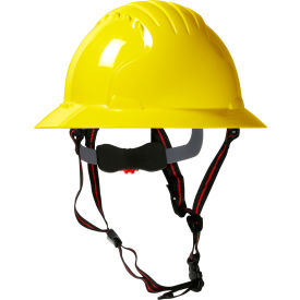 Evo 6161 Ascend Full Brim Safety Helmet HDPE Shell 6-Pt Suspension Wheel Ratchet Adjustment Ylw 280-EV6161-CH-20