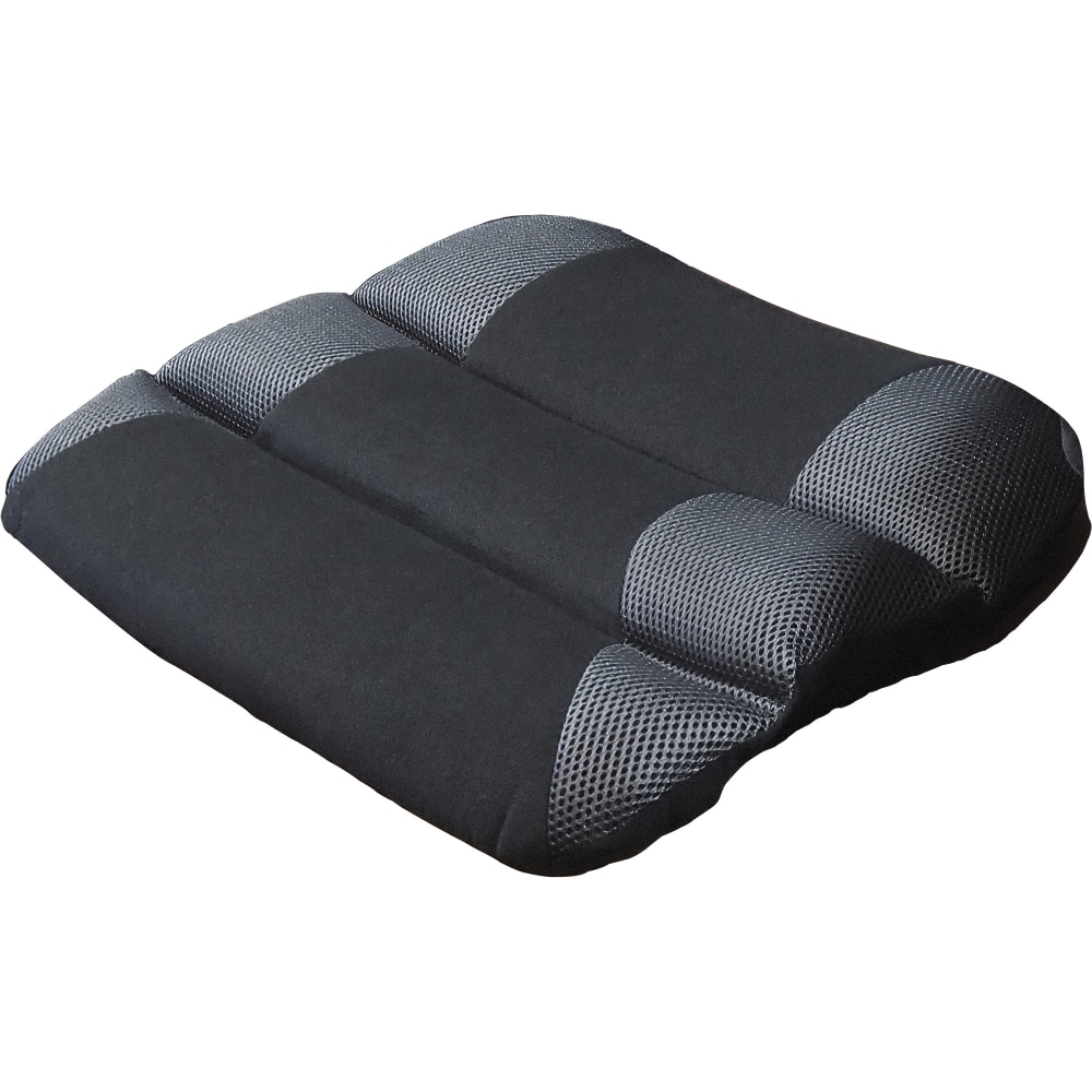Kantek Memory Foam Seat Cushion - Memory Foam, Fabric, Rubber - Ergonomic Design, Comfortable, Washable, Easy to Clean - Black, Gray - 1 Each MPN:LS365