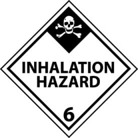 NMC™ Dot Inhalation Hazard 6 Placard Sign Pressure Sensitive Vinyl DL135P