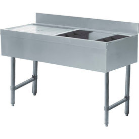 Ice Bin/Cocktail Station 48X21X8 w/Cold Plate L Drnbrd 75Lbs Ice Cap CRW-4R-7