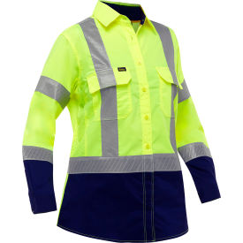 Pip Global Bisley® Airflow™ Women's Long Sleeve Shirt Class 2 XL Hi-Vis Yellow/Navy 313W6491H-YN/XL