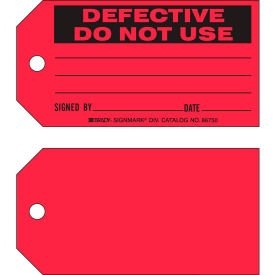 Brady® 86750 Defective Do Not Use Tag 100/Pkg Cardstock 5-3/4