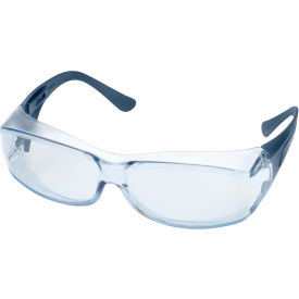 Elvex® OVR-Spec III OTG M-D Safety Glasses Anti-Scratch/Anti-Fog Blue Lens/Frame Pack of 12 - Pkg Qty 12 WELSG57BMDAF