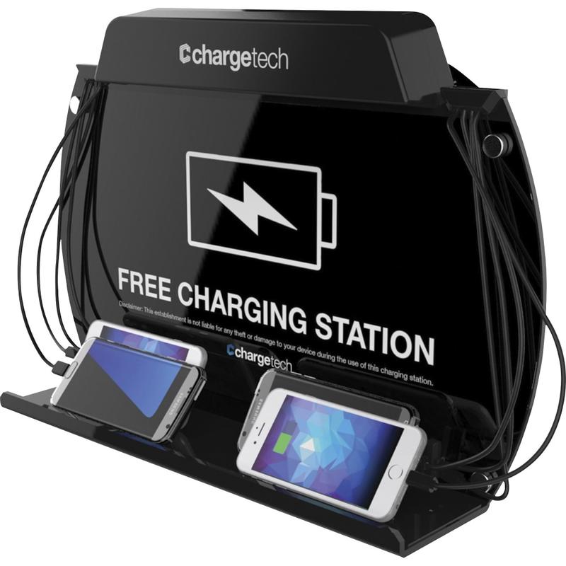 ChargeTech Wall/Tabletop Charging Station, 13in x 19in 2-1/2in, Black, CRGCT300061 MPN:CT-300061