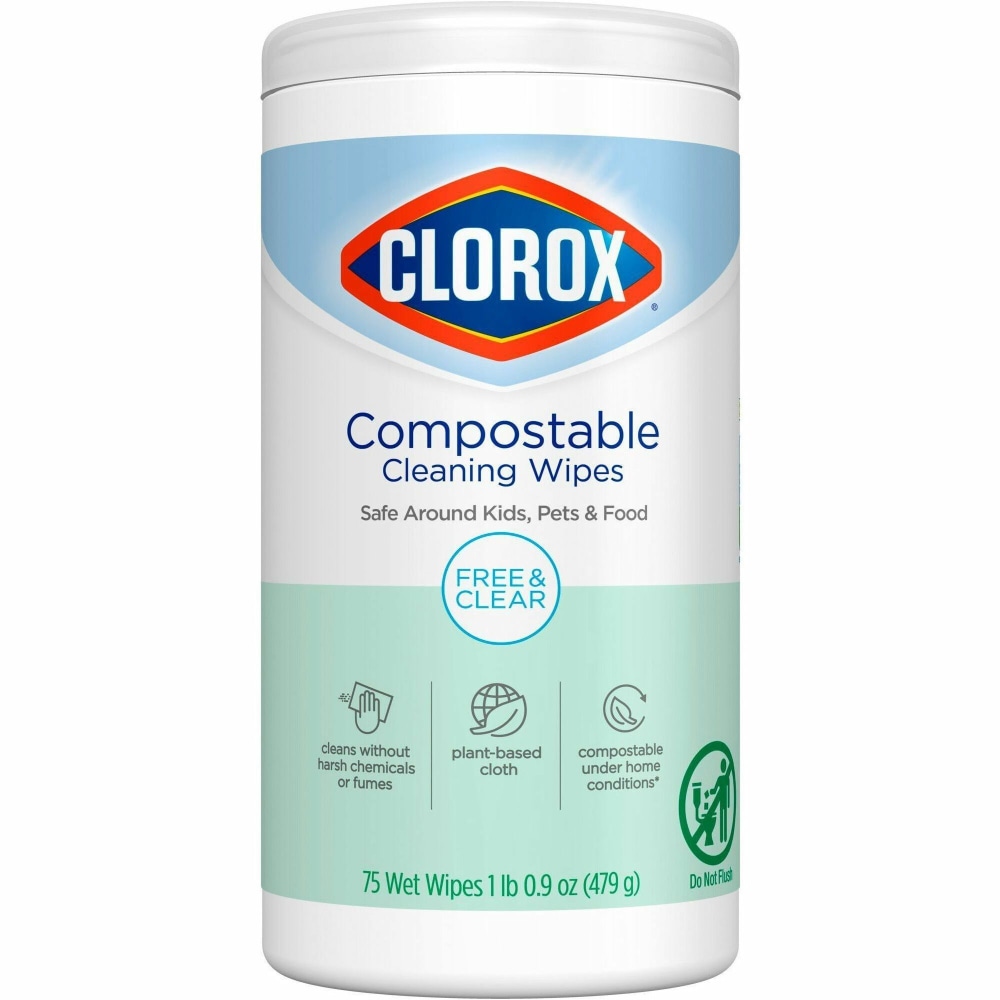 Clorox Free & Clear All Purpose Cleaning Wipes, 75 Per Tub, Carton Of 6 Tubs MPN:32486CT