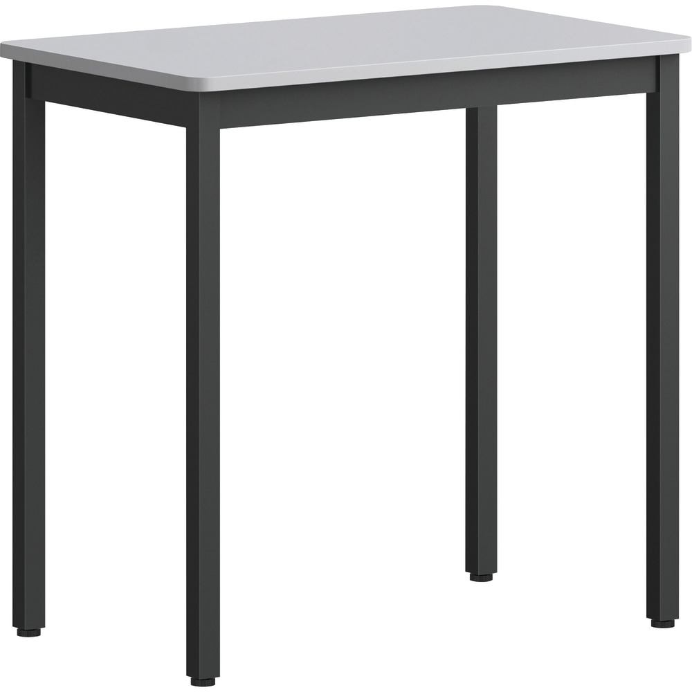 Lorell Melamine/Steel Utility Table, 30inH x 30inW x 18-1/8inD, Gray/Black MPN:LLR60752