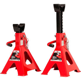 American Forge & Foundry Jack Stands 3 Ton Ratchet Type Red Pair 3303A