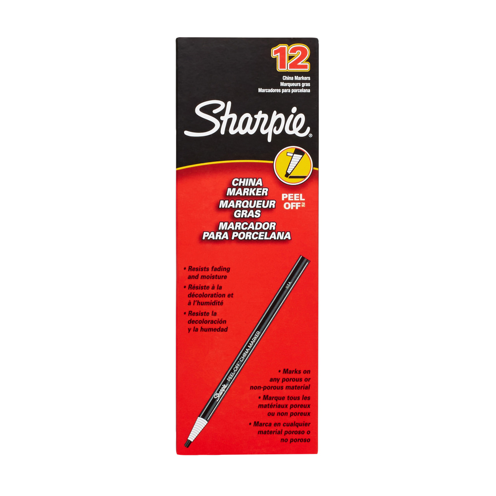 Sharpie Peel-Off China Markers, Red, Non-toxic, Pack of 12 (Min Order Qty 8) MPN:2059