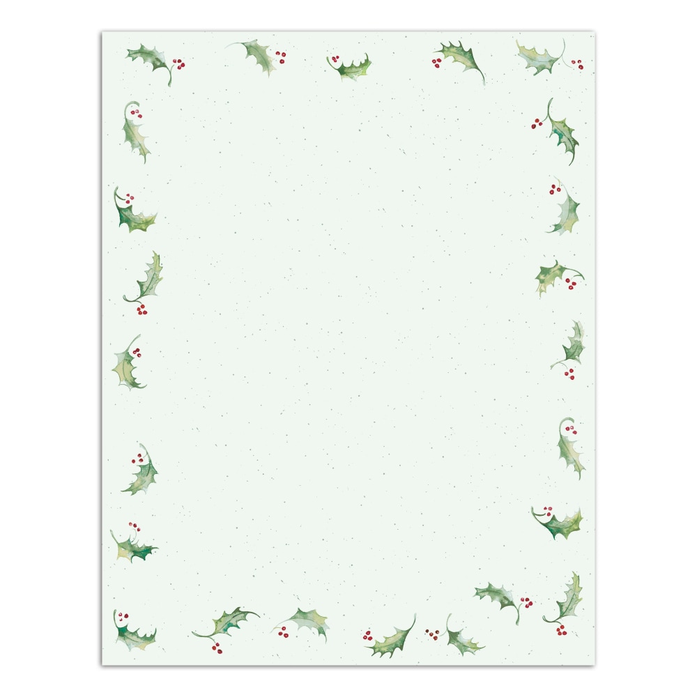Great Papers! Holiday-Themed Letterhead Paper, 8 1/2in x 11in, Holly Bunch, Pack Of 80 Sheets (Min Order Qty 9) MPN:2011868