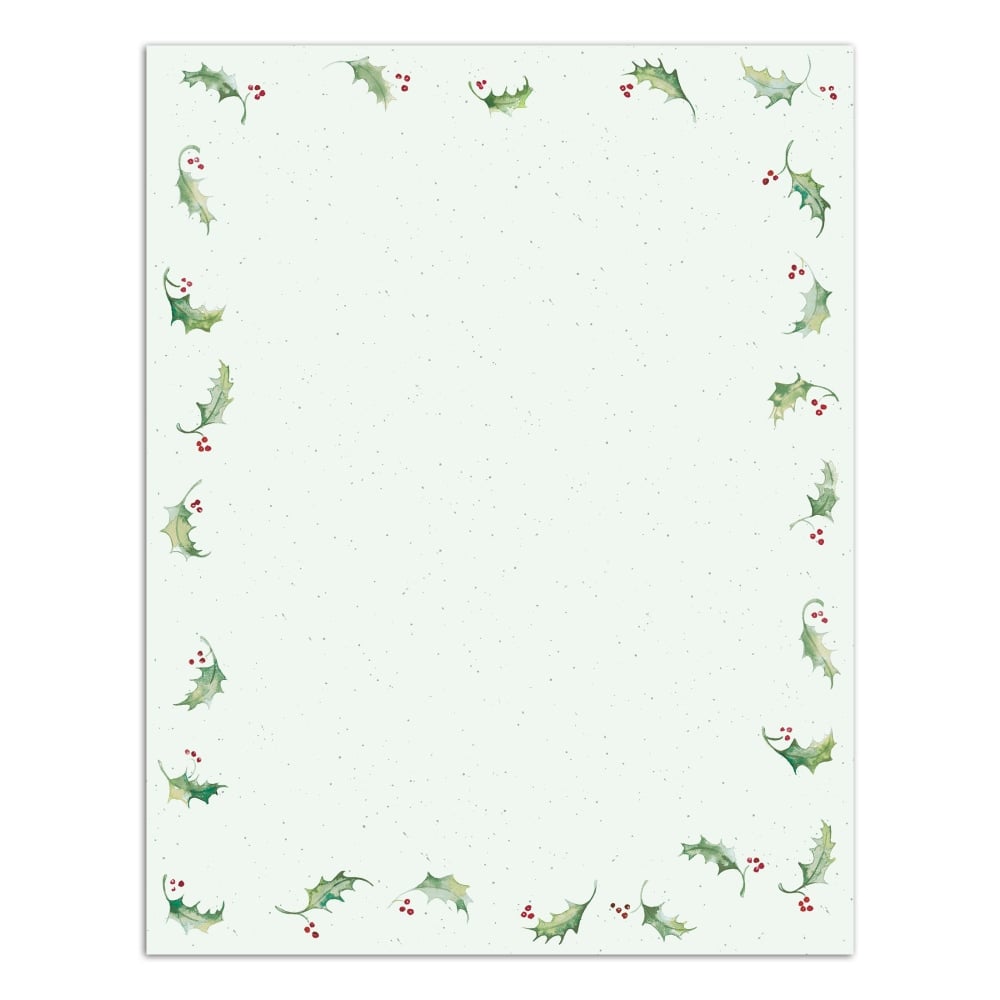 Great Papers! Holiday-Themed Letterhead Paper, 8 1/2in x 11in, Holly Bunch, Pack Of 80 Sheets (Min Order Qty 12) MPN:2011868