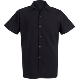 Chef Designs Spun Polyester Long Cook Shirt Black Spun Polyester 5XL 5035BKSS5XL