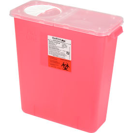 Oakridge Products 3 Gallon Sharps Container w/ Split Rotor Lid Red 0330-150R