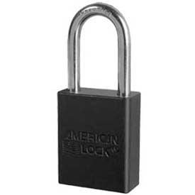 American Lock® No. A1106BLK Solid Aluminum Rectangular Padlock - Black - Pkg Qty 12 A1106BLK