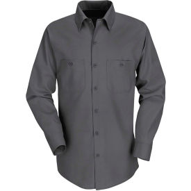 Red Kap® Men's Industrial Work Shirt Long Sleeve Charcoal Long-M SP14 SP14CHLNM