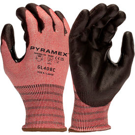 Pyramex® Cut Resistant Gloves Polyurethane Coated ANSI A6 M Red GL408CM - Pkg Qty 12