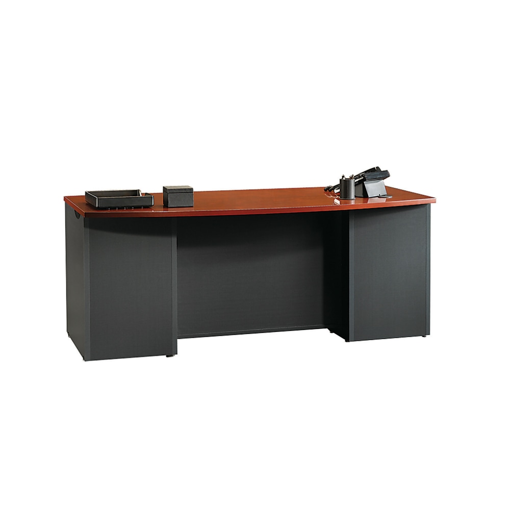 Sauder Via 71 1/2inW Executive Computer Desk, Classic Cherry/Soft Black MPN:401447