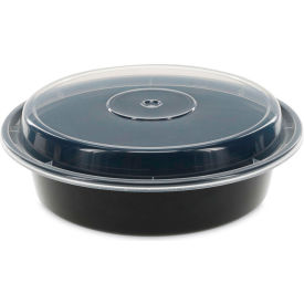 Pactiv Evergreen VERSAtainer Microwavable Container 24 oz. Capacity Black/Clear 150/Carton NC723B